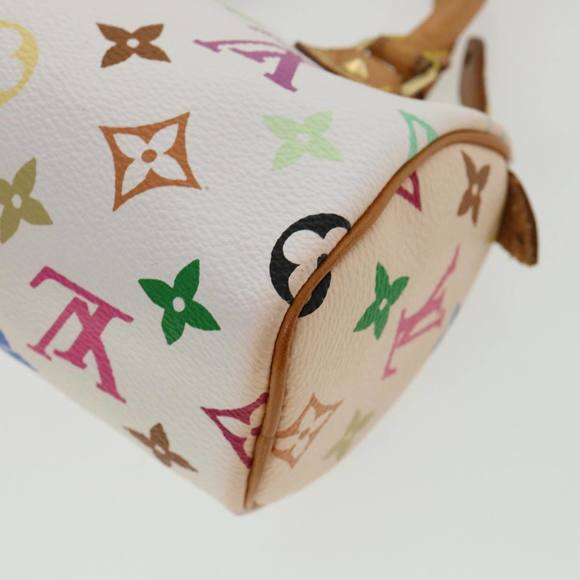 LOUIS VUITTON Monogram Multicolor Mini Speedy Hand Bag White M92645 Auth am548g - Picture 15 of 16